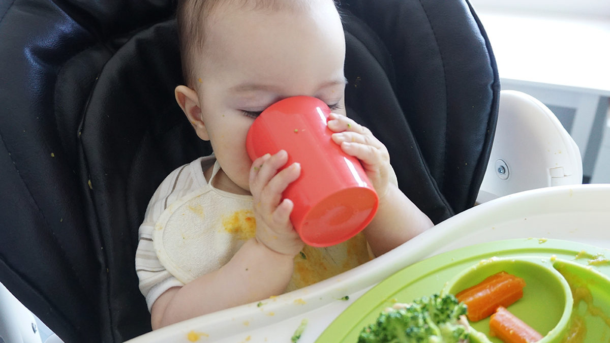 água em baby-led weaning